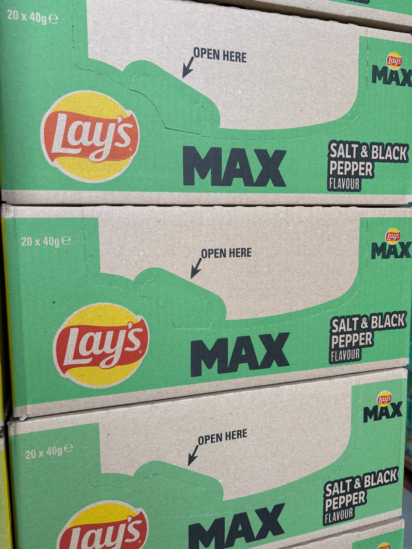 LAYS MAX POIVRE ET SEL CARTON DE 20*40GR